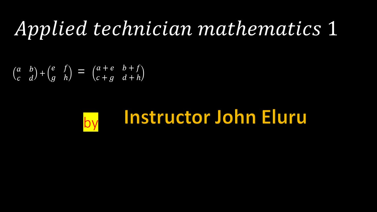 APPLIED TECHNICIAN MATHEMATICS 1
